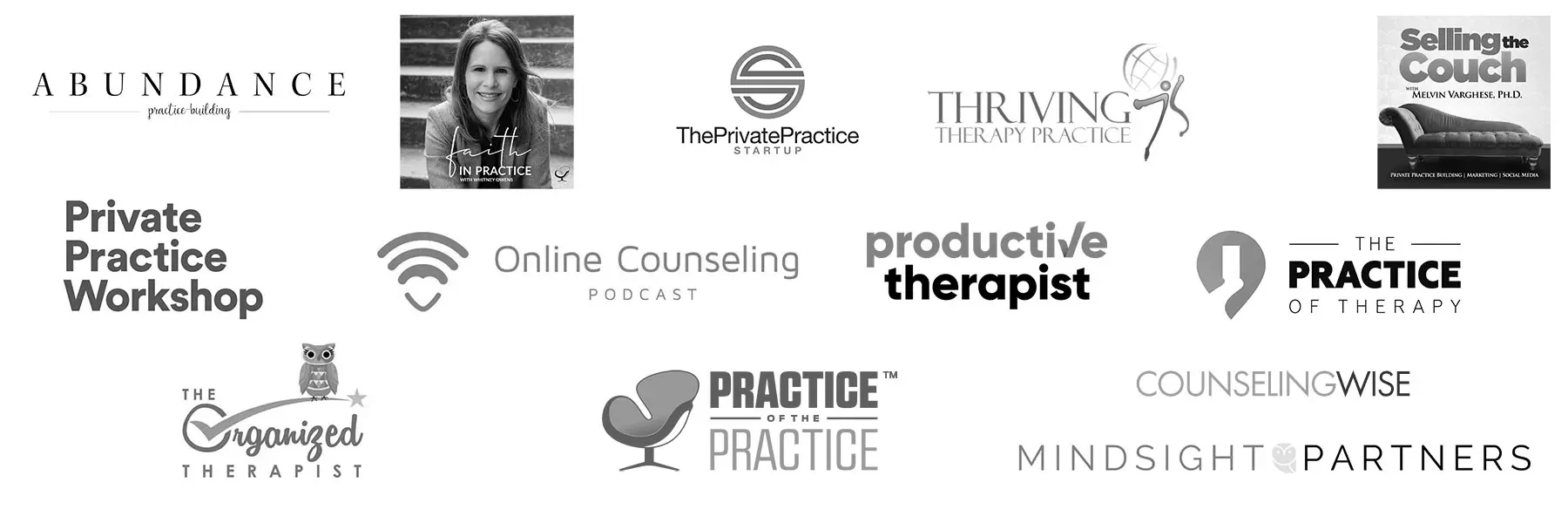 Logos of publications Private Practice Elevation has been featured on